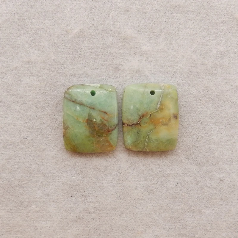 

Women's Fashion Natural Chrysocolla Stone Square Earrings Jewelry Beads Gift Set 16x13x4mm 3.2g Trendy Accessory