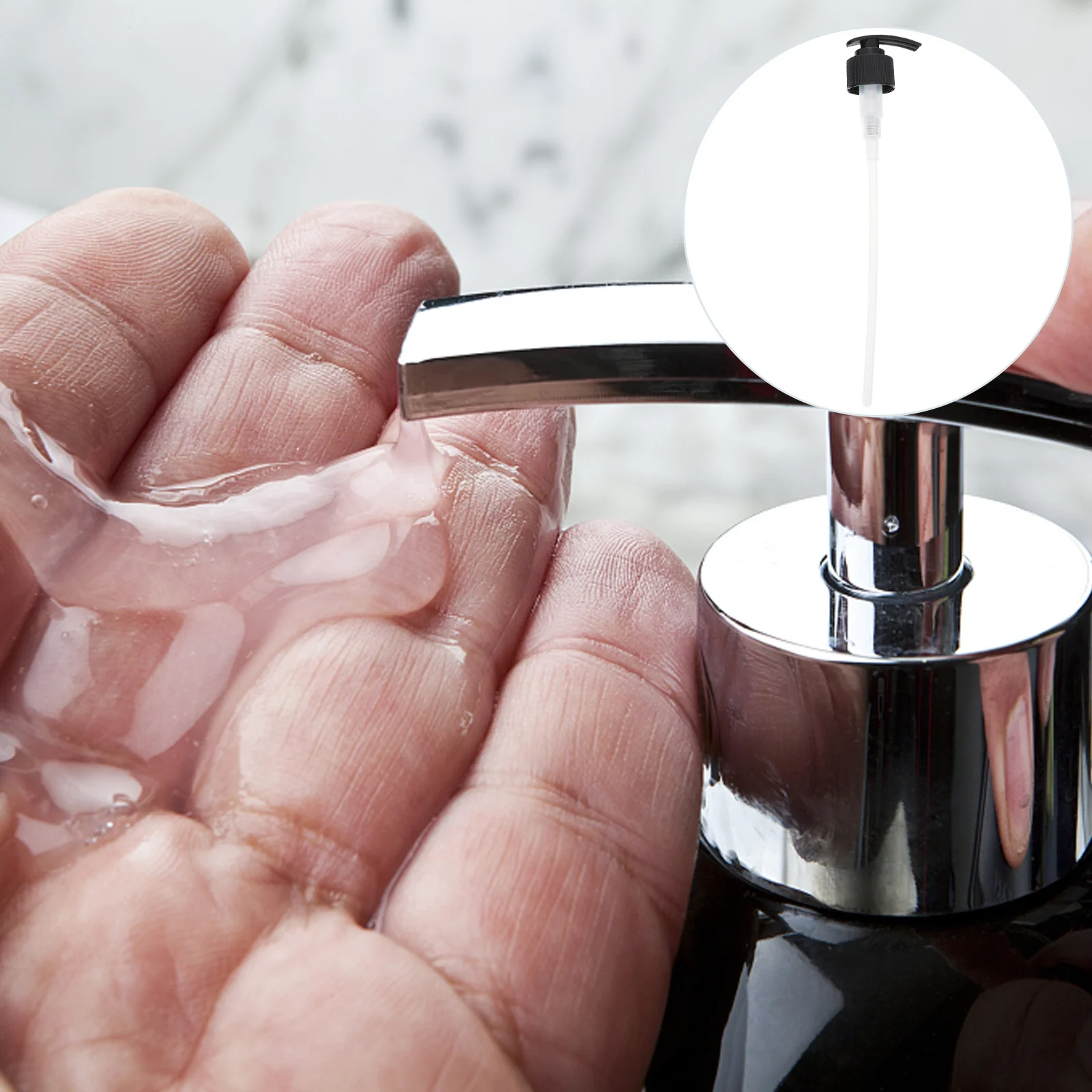 

4pcs Replacement Heads For Liquid Lotion Extended Nozzle Plastic Press Dispenser Kitchen Bathroom Home Use - Soap Dispenser