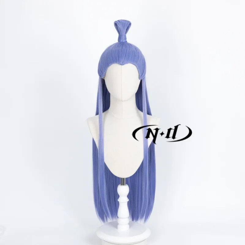 ND Ao Bing Cosplay Perücken Ne Zha Anime Cosplay Blaue Haarperücken Hitzebeständige Synthetik für Comic Con Coser Kostüm Mottoparty