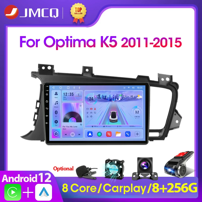 

JMCQ 2 Din Car Radio For KIA Optima K5 2011-2015 Stereo Auto Multimedia Player Android 12 4G GPS Navigation WIFI 2din Carplay