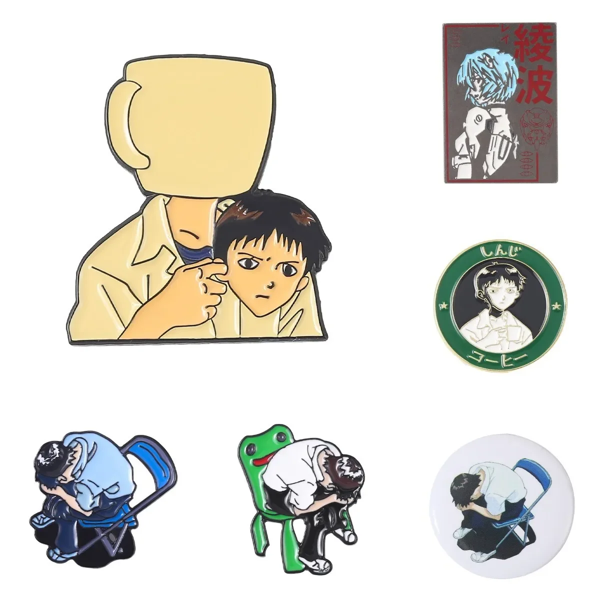 Anime new century evangelion Ayanami Rei around cartoon creative clothing alloy drip oil brooch backpack clothes DIY badge gift