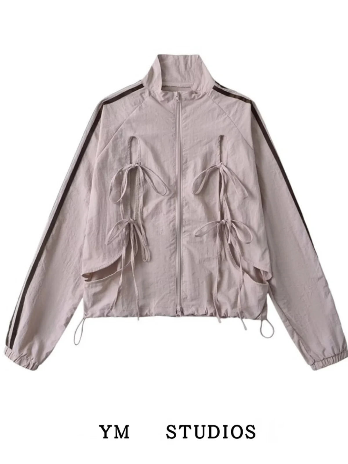 

Design Hollow out Knot Lightweight Sun Protection Jacket Commute Sexy Girl Sun Protection Clothes Summer Short Coat