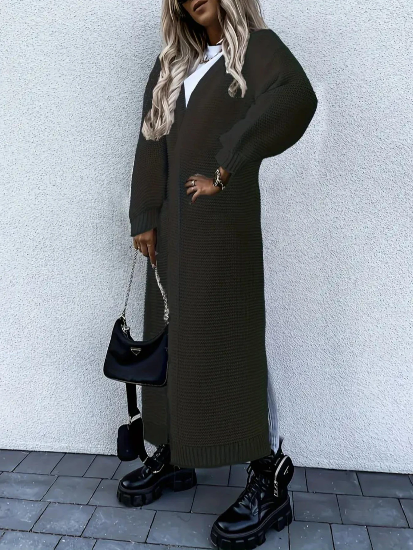 سترة نسائية بأكمام طويلة بلون سادة مفتوحة من الأمام كاجوال يوميًا للمكتب للسيدات لخريف وشتاء #5