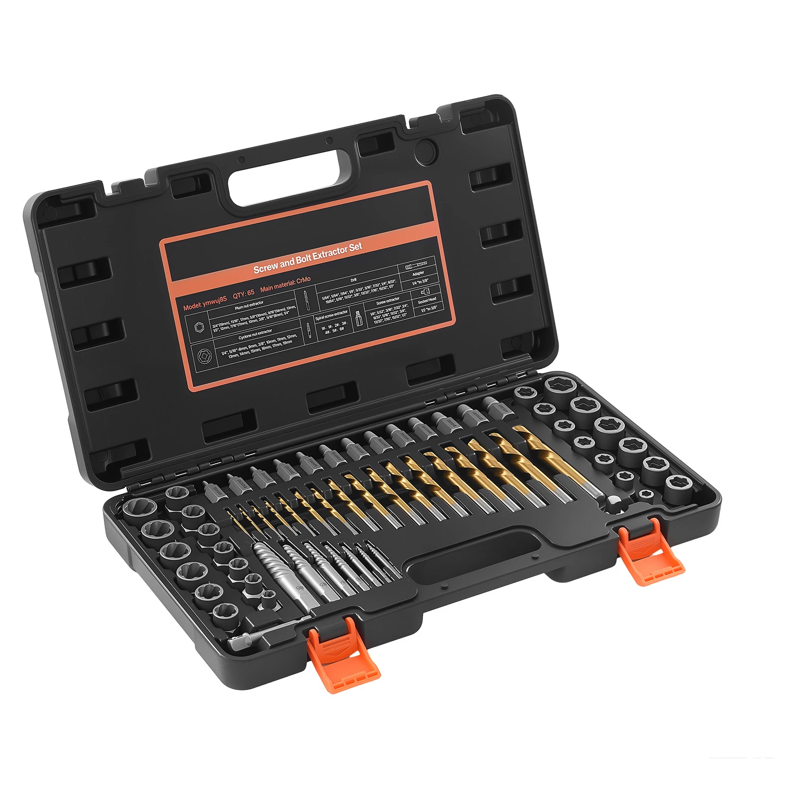 SucceBuy Kit d'extracteurs de vis Easy Out pour écrous et boulons, avec forets et étui de rangement, pour retirer les fixations arrondies ou abîmées