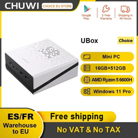 CHUWI UBox Mini PC AMD Ryzen 5 6600H 16GB DDR5 512GB SSD Windows 11 Pro 4K 144Hz WiFi 6 Bluetooth 5.2 Dual M.2 Expansion