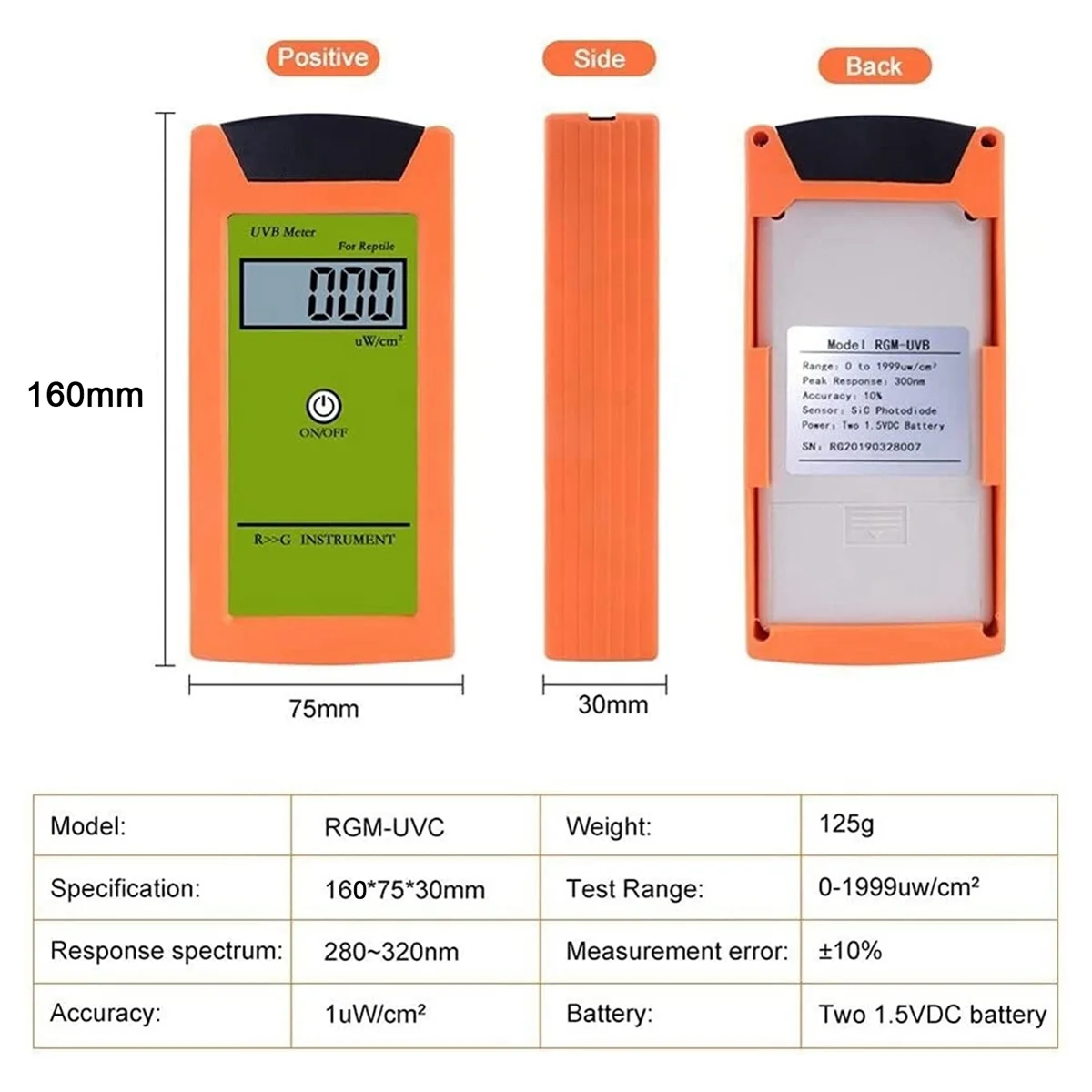 Uvb Meter Uvb Tester Hoge Nauwkeurigheid Uvb Detector Uvb Test Instrument Voor Reptiel