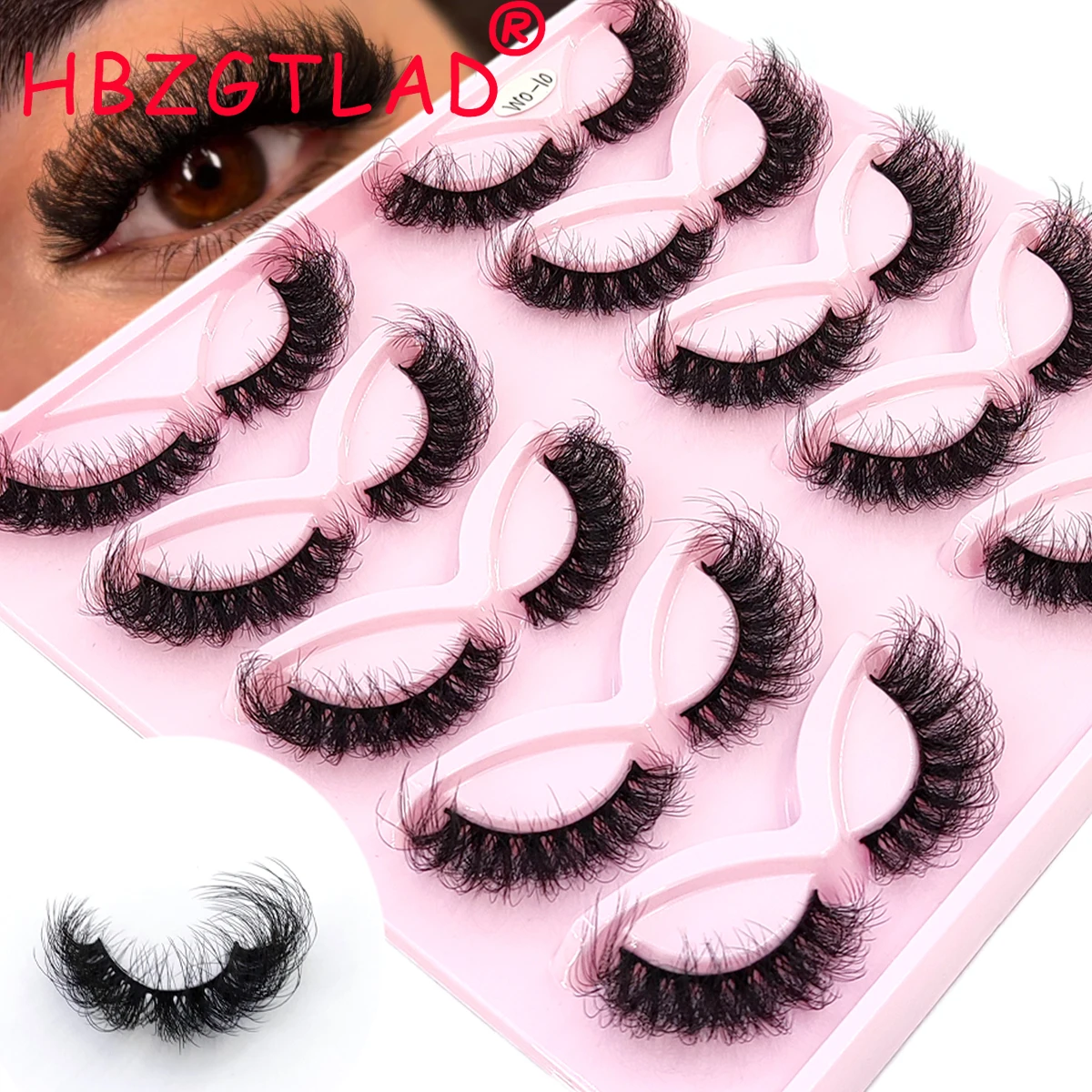 NEW 10 Pairs 3D Faux Mink Lashes Wispy Fluffy False Eyelashes Thick Volume Dramatic Cat Eye Lashes Long Strip Wispy eyelashes