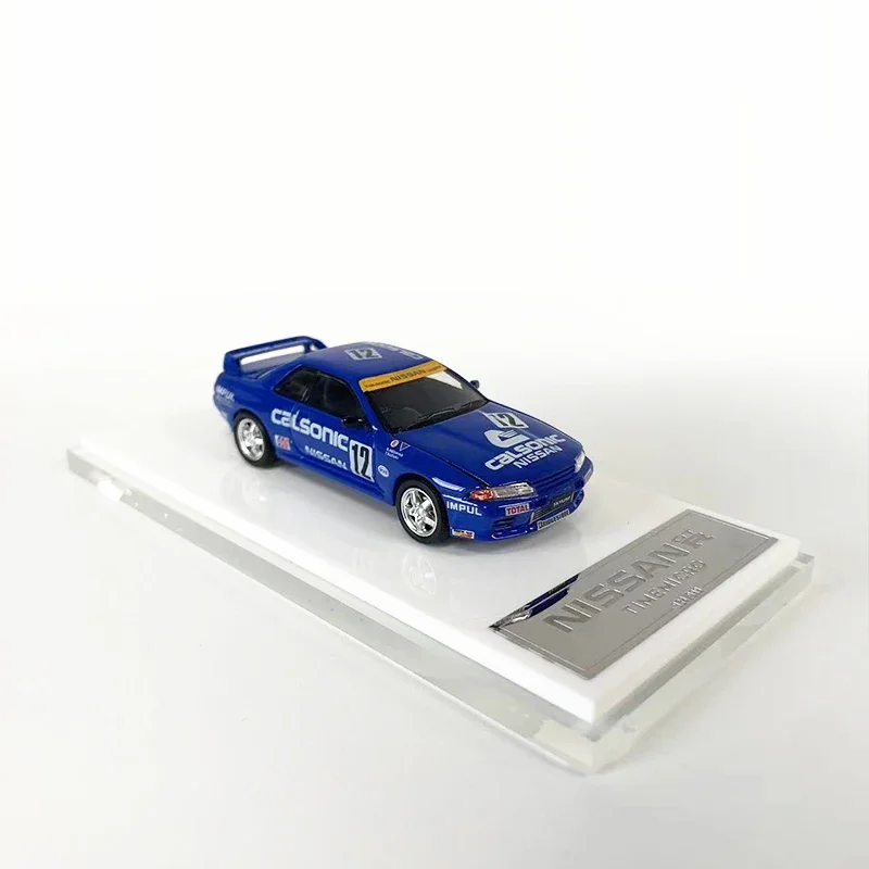 Time Micro-modelo de coche GTR R32, vehículo fundido a presión de aleación, capó abierto, Colección, 1:64