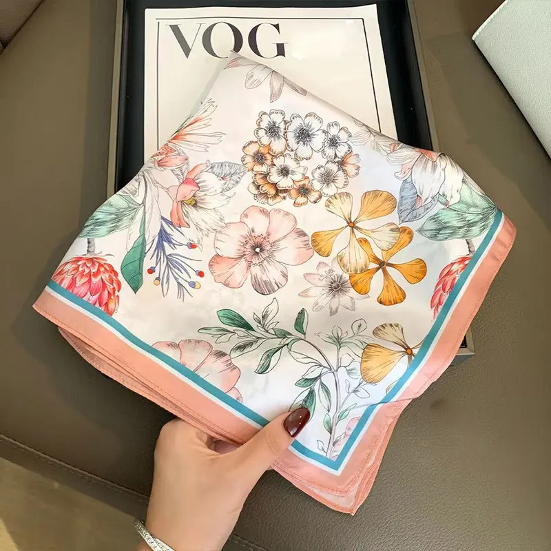 

100% Real Silk Scarf Women Square Neck Shawls Wraps for Ladies Foulard Scarves Pashmina Female Hijab Bandana bufanda шарфик