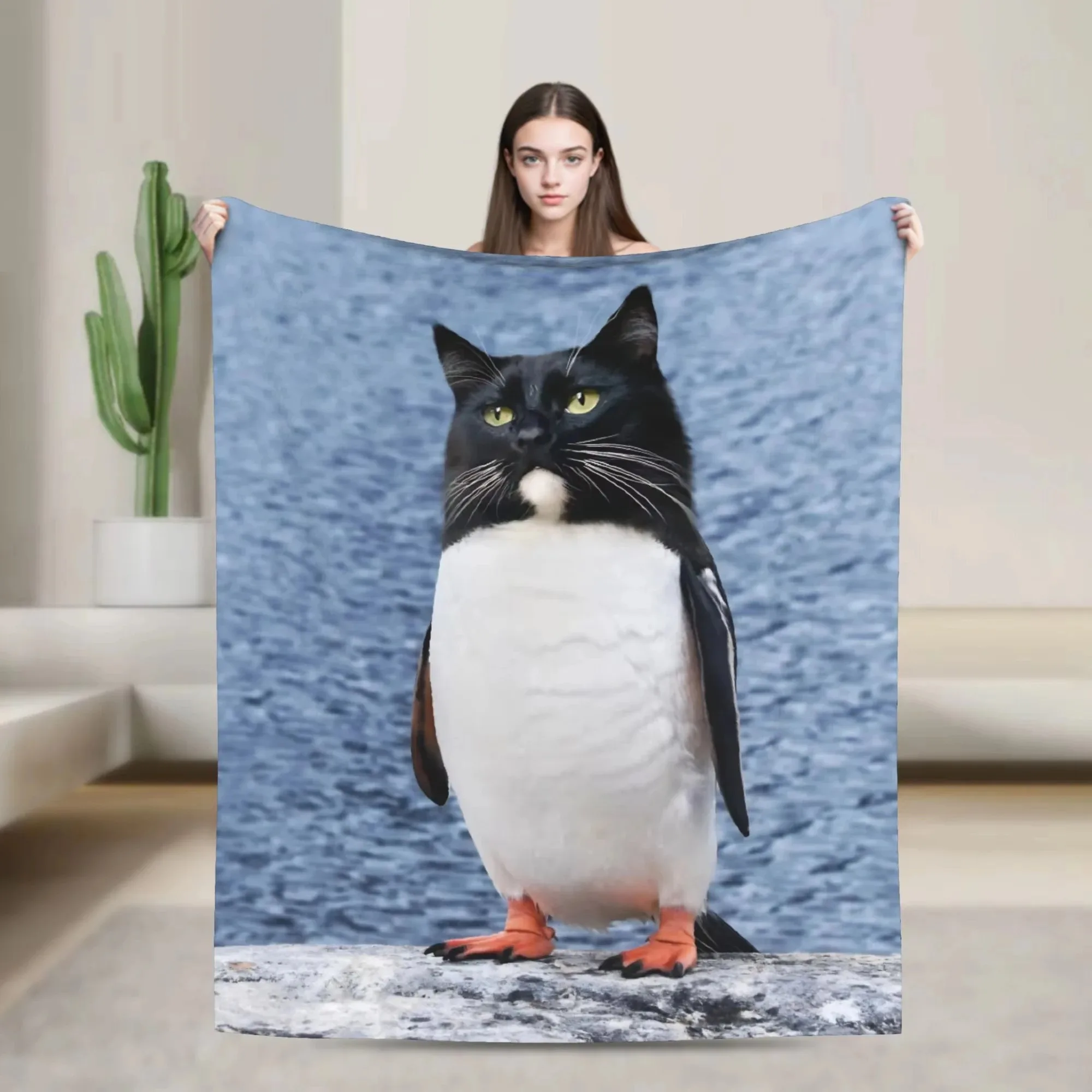 

Viral Meow Owl Meme Blanket All Season Soft Unisex Shawl Personalized Super Soft Warm Sofa Bedspread Multi Function