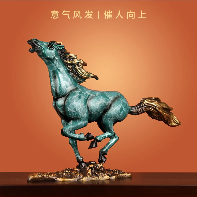 Bronze Horse Statue Crafts Ornament Desk Entrance Office Desk Living Room Home Decoration housewarming Gift