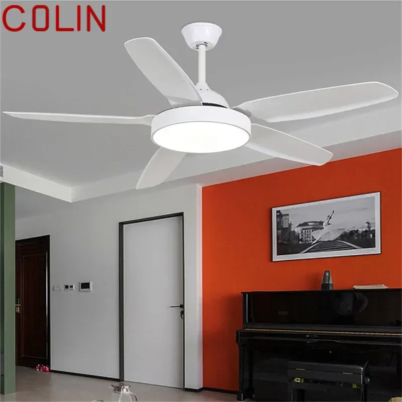 COLIN Modern Fan Light Luxury Living Room Restaurant Bedroom Study LED Ceiling Fan Light Remote Electric Fan Light