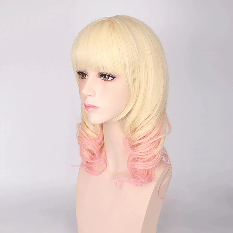 

ss23Аниме Diabolik Lovers Komori Yui Косплей Парик Блондинка Розовый Ombre Вьющиеся Парики Термостойкие Синтетические Волосы Стоимость Хэллоуина