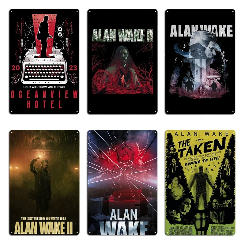 003 Alan Wake 2 90s Horror Game Dont Write Alan Wake in The Taken Metal Plaque Cinema Plaques Design Cave Tin Sign Poster