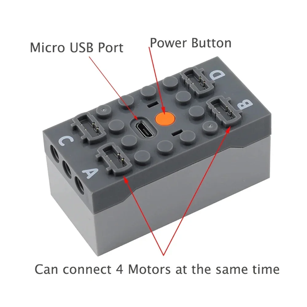 Servomotor con 11 piezas de potencia, Motor 88003, 88004, línea de luz 8870, 2,4G, Control remoto de 8 vías, aplicación de Control, bloques de construcción, MOC