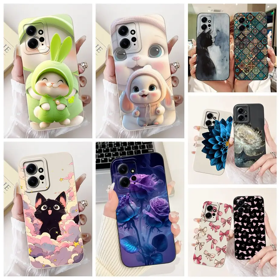

For Xiaomi Redmi Note 12 4G Case Note12 5G Cute Rabbit Cartoon Cover Soft TPU Phone Case For Xiaomi Redmi Note 12 Pro Plus Shell