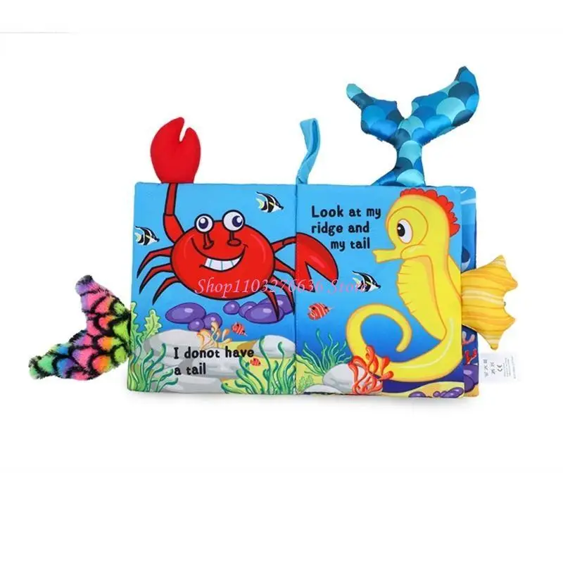 R6FD Sách Tương Tác Vui Nhộn Cho Bé Với Sách Vải Hình Động Vật Hoạt Hình Cho Trẻ Sơ Sinh & Trẻ Sơ Sinh 1 Tuổi Đồ Dùng Giáo Dục