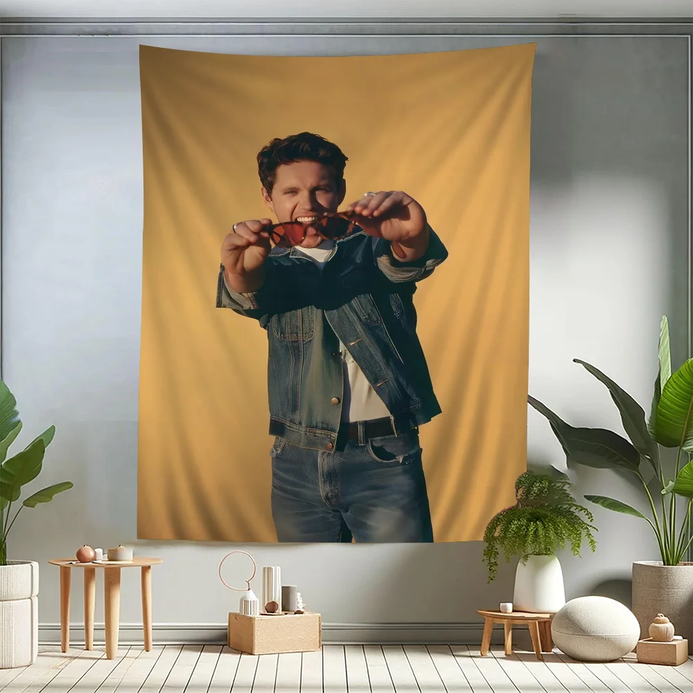 

Niall Horan Pop Singer Anime Tapestry Hippie Flower Wall Carpets Dorm Decor Cheap Hippie Wall Hanging