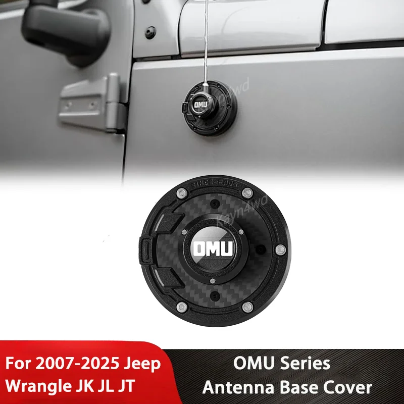 

Off Road 4x4 Exterior Accessories Aluminum & Dry Carbon Fiber OMU Series Antenna Base Cover For 2007-2025 Jeep Wrangler JK JL JT