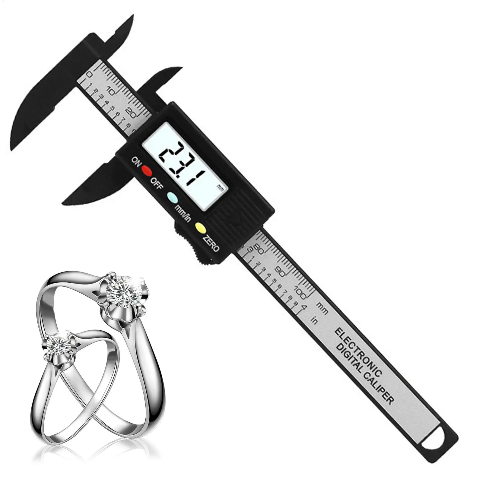 Tiny Digital Calipers 0-100mm Electronic Ruler With Screen Interchangeable Between Inche And Millimeters For Jewelry Measurement