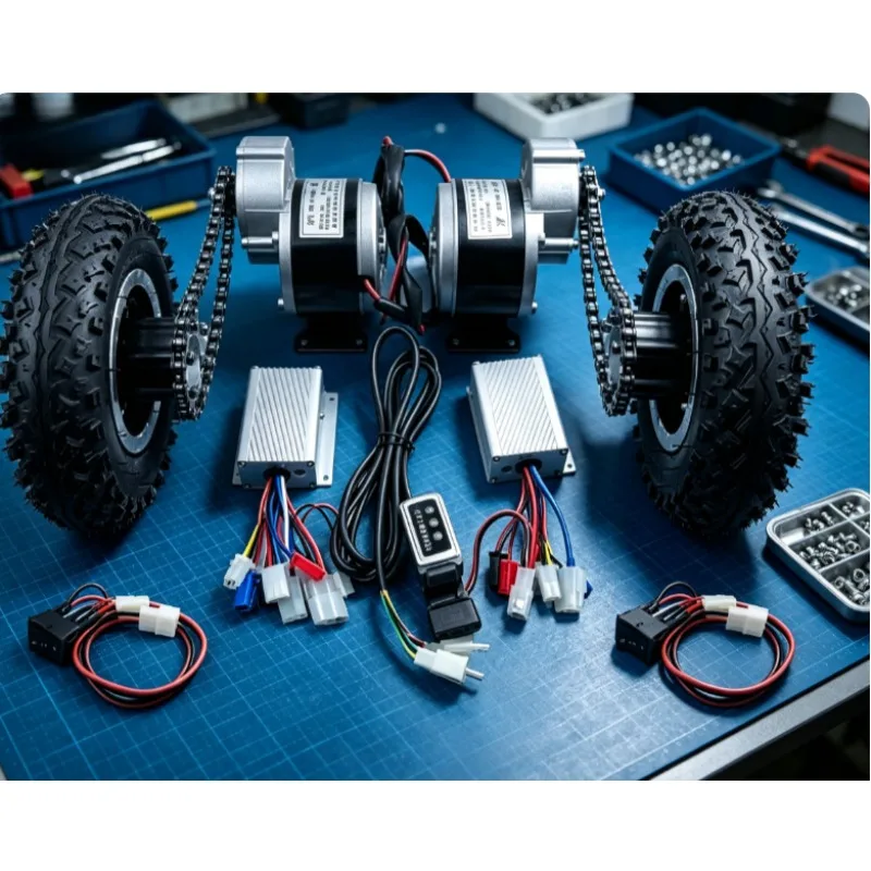 500W Dual Drive Electric Trolley Conversion Kit Easy with 200kg 8 Wheel Electric Trolley