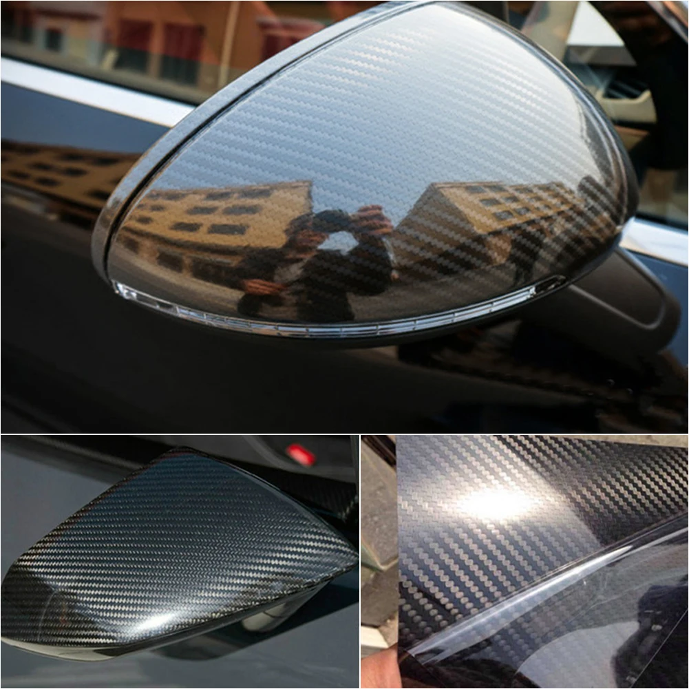 

20x152cm Car 7D Carbon Fiber Vinyl Film Wrap Sheet Roll Sticker Decals Black Auto Decal Paper Motorcycle Styling Accessories