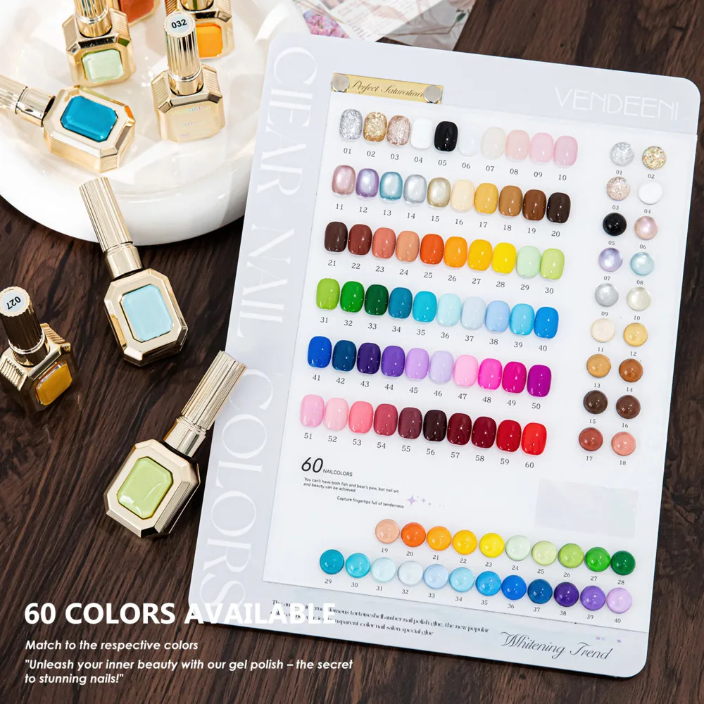 60 Color Set Gel Nail Polish Candy Colors UV Nail Gel Lak Primer Soak Off Vernis Semi Permanant Nail Art Gel Varnish Gelpolish