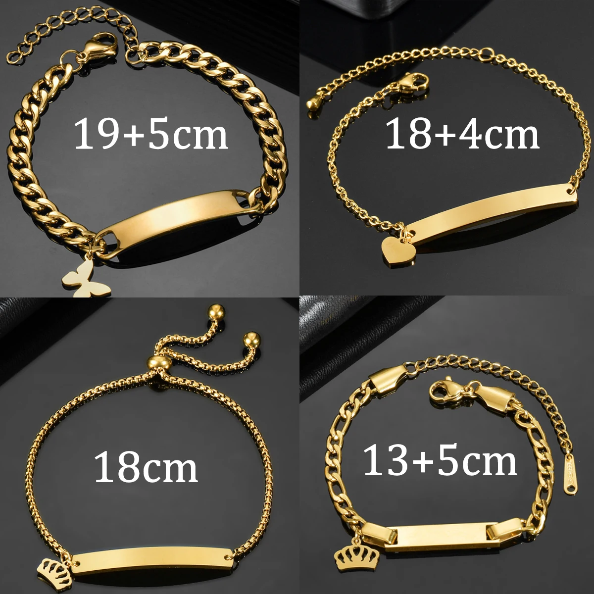 Sifisrri Personalized Engrave Name Bracelets For Women Men Butterfly Heart Stainless Steel Family Mother Kids Jewelry Gift