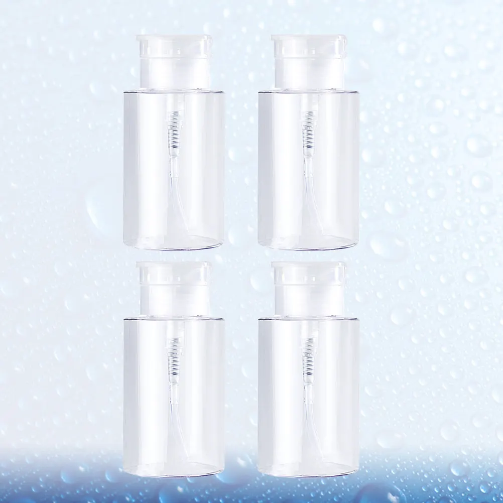 

Набор из 4 прозрачных дорожных флаконов-дозаторов по 150 мл с помпой и крышкой для шампуня и геля для душа
