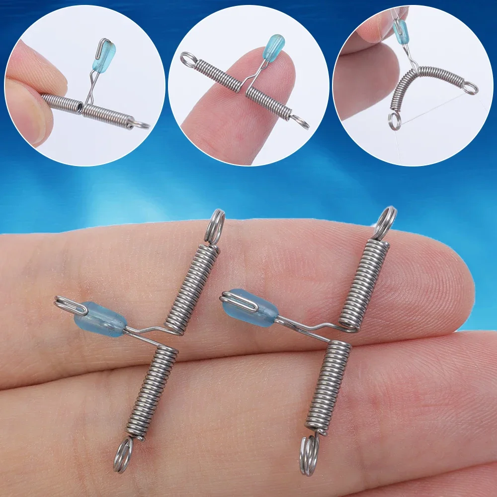 10 stücke Frühling Release Draht Splitter Angeln Anti-verwirrung Teiler Angeln Balance Rigs T Form Wirbel Twisted Kreuz-linie – Detail 5
