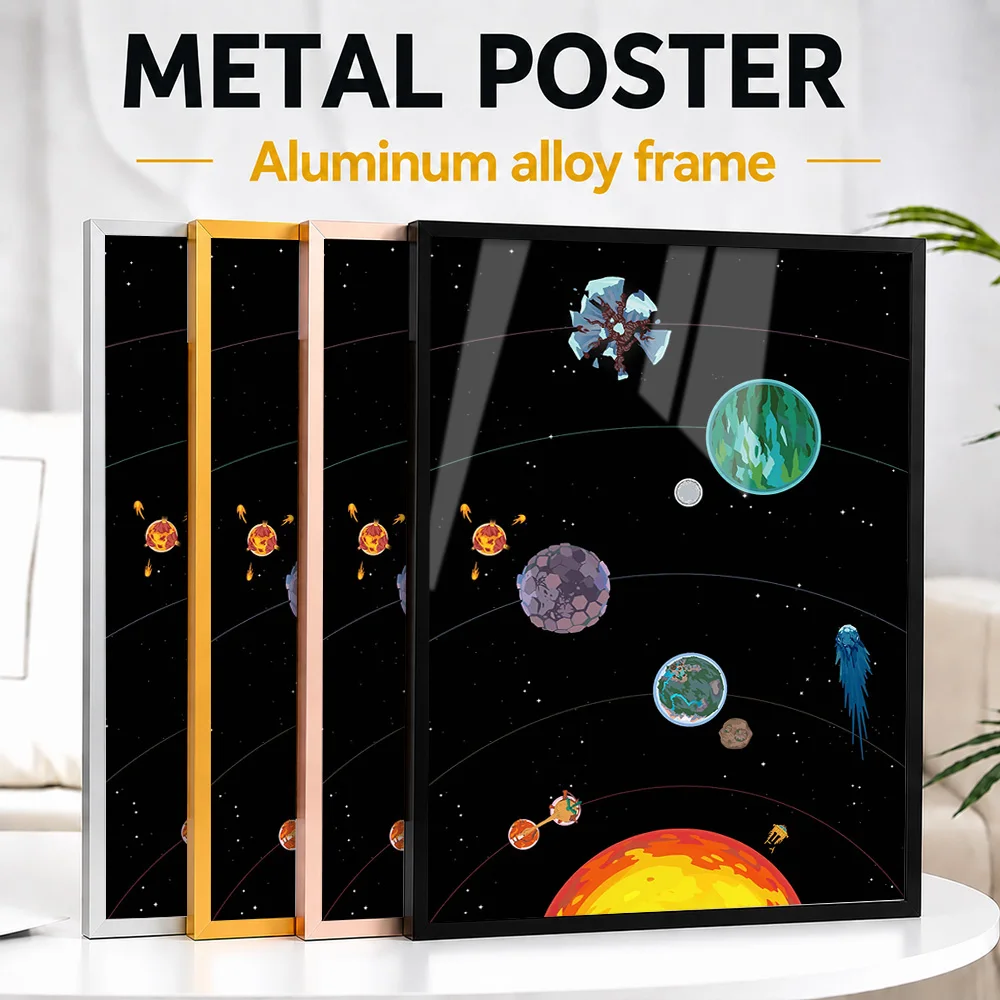 Outer Wilds Planetary Metal Poster With Aluminum Alloy Frame Personalized Photo Neon Adventure Style Wall Art For Gaming Setup