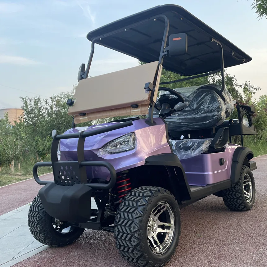 High-Quality 48/72V Lithium Battery Electric Golf Cart Off-Road Club Car Electric 6-Seater Golf Cart Multi-Color Light Flashing