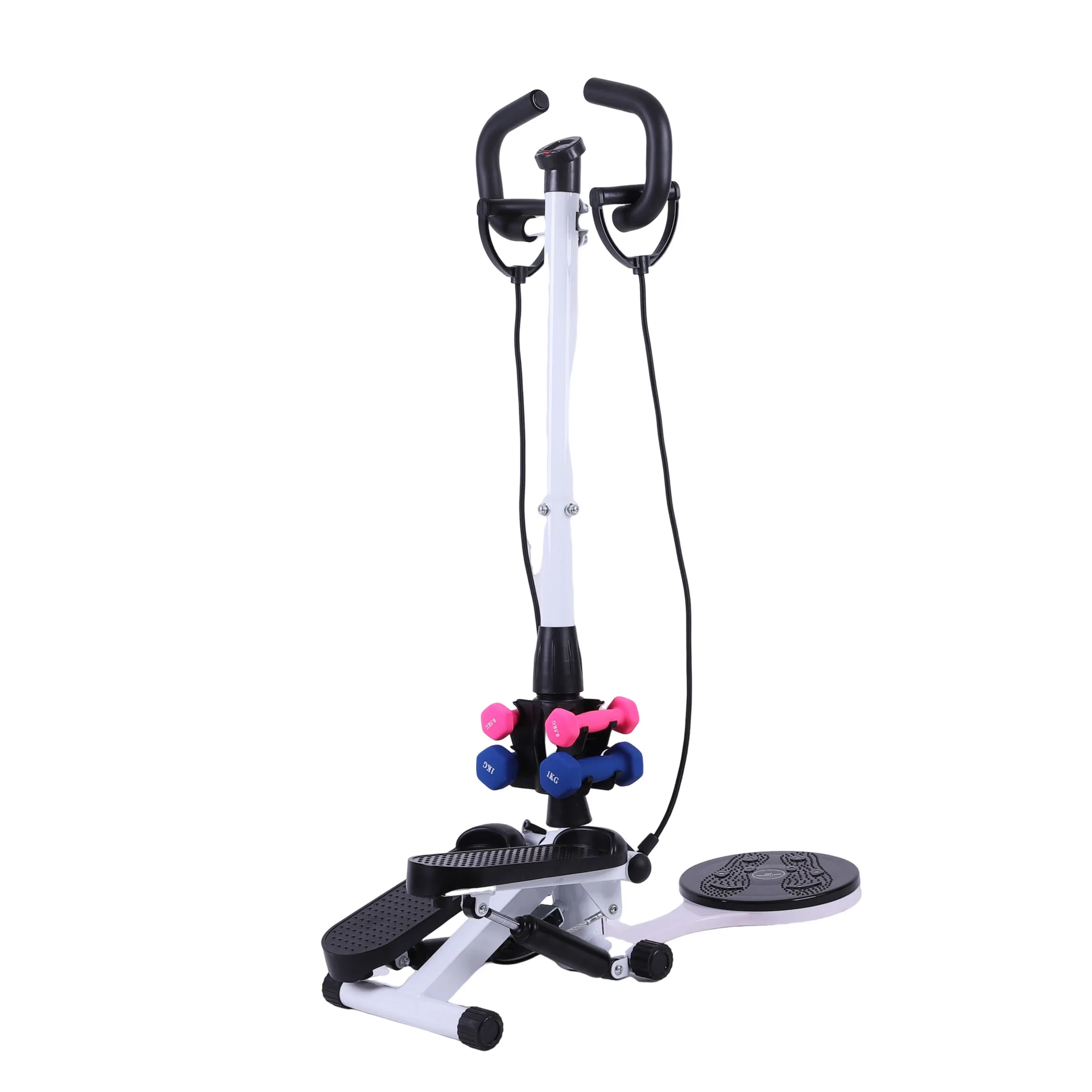 Mini Stepper with Armrests, Hydraulic Twisting Climber Indoor Exercise Machine, Multifunctional Fitness Stepper for Home Workout