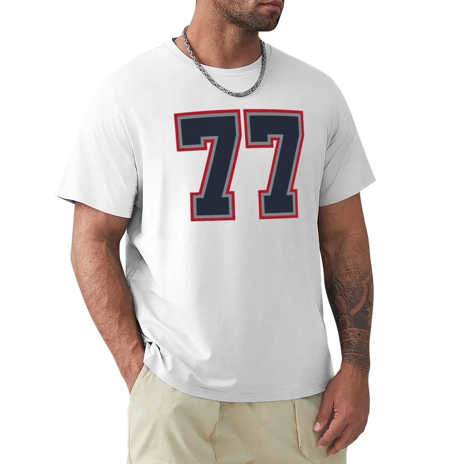 

77 Navy Grey Red Sports Number Seventy-Seven T-Shirt Tee shirt plus size tops custom t shirts mens cotton t shirts