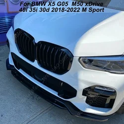 Car Front Bumper Splitter Lip Spoiler Diffuser Cover Guard Body Kit For BMW X5 G05 M50 xDrive 40i 35i 30d 2018-2022 M Sport