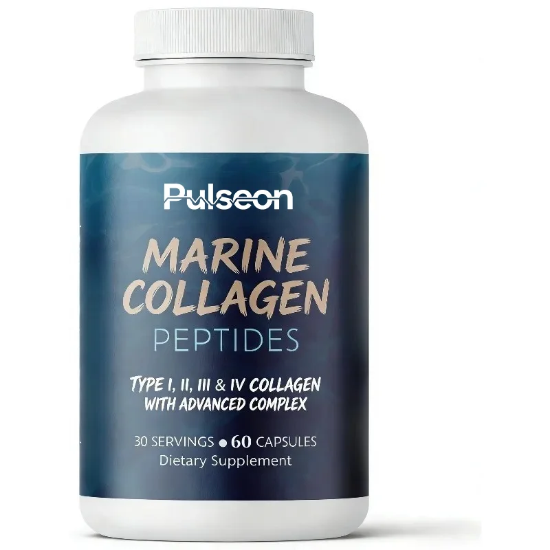 Hydrolyzed Collagen Peptide Capsules Contain Hyaluronic Acid, Vitamin C, and Minerals - Promoting Healthy Hair, Skin, and Nails