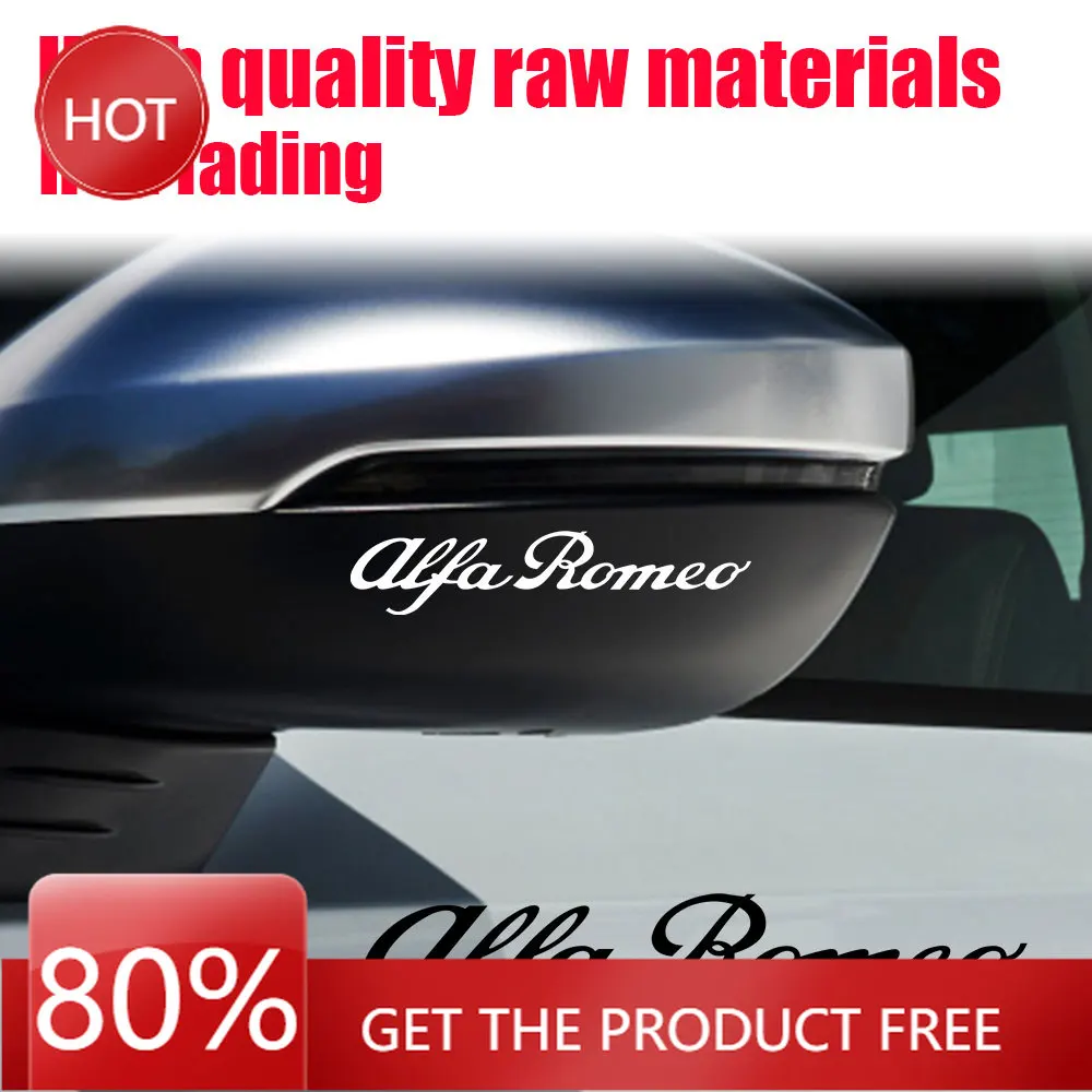 Hub Caps 4PCS Black/White Fashion Car Badge Styling Body PVC Stickers Auto Accessories For Alfa Romeo Sportiva Stelvio Giulia Gi