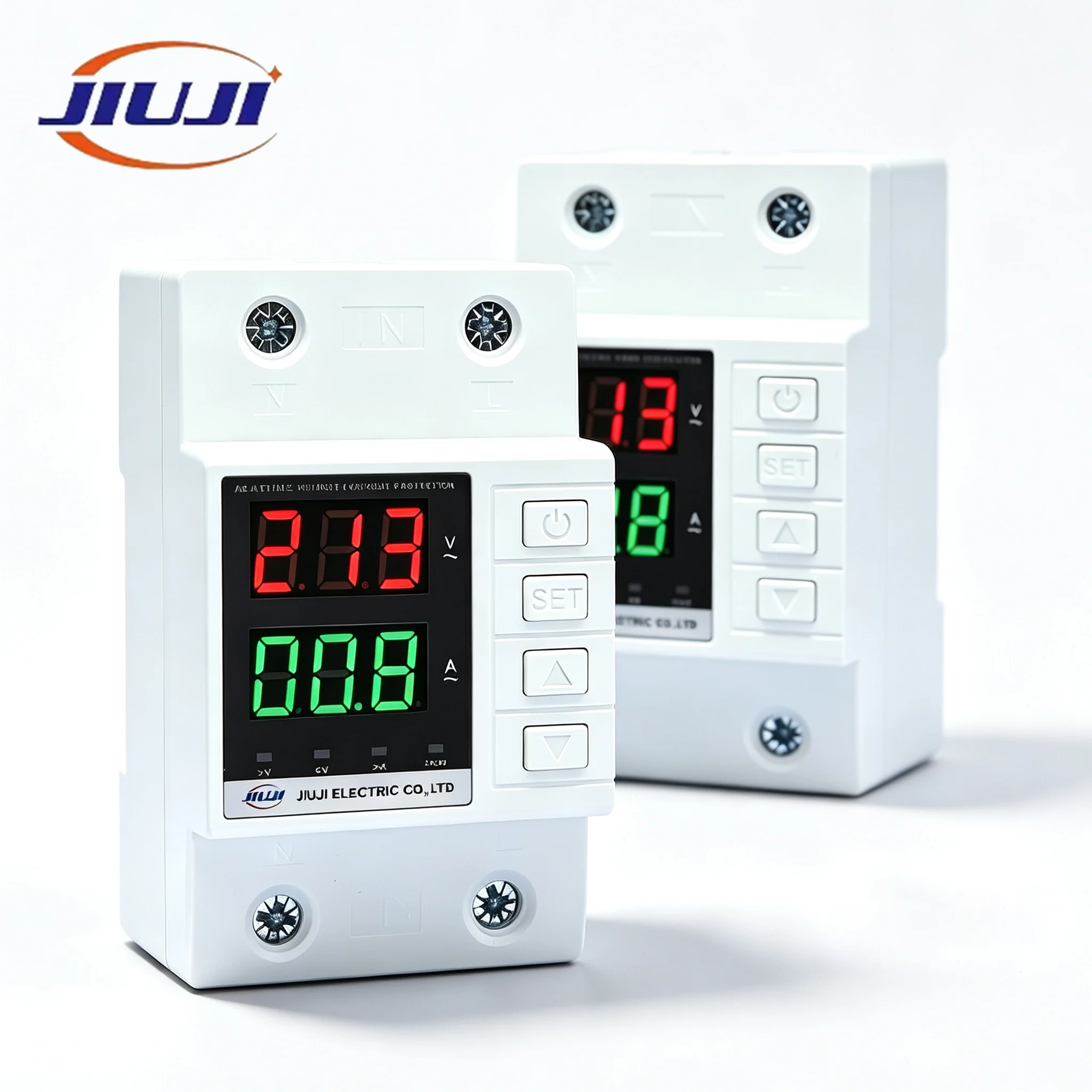 JIUJI JJVAPD1‑63D 63A DIN Rail Voltage Current Protection Relay L+N Double Break Over‑Under Voltage Overcurrent Protector