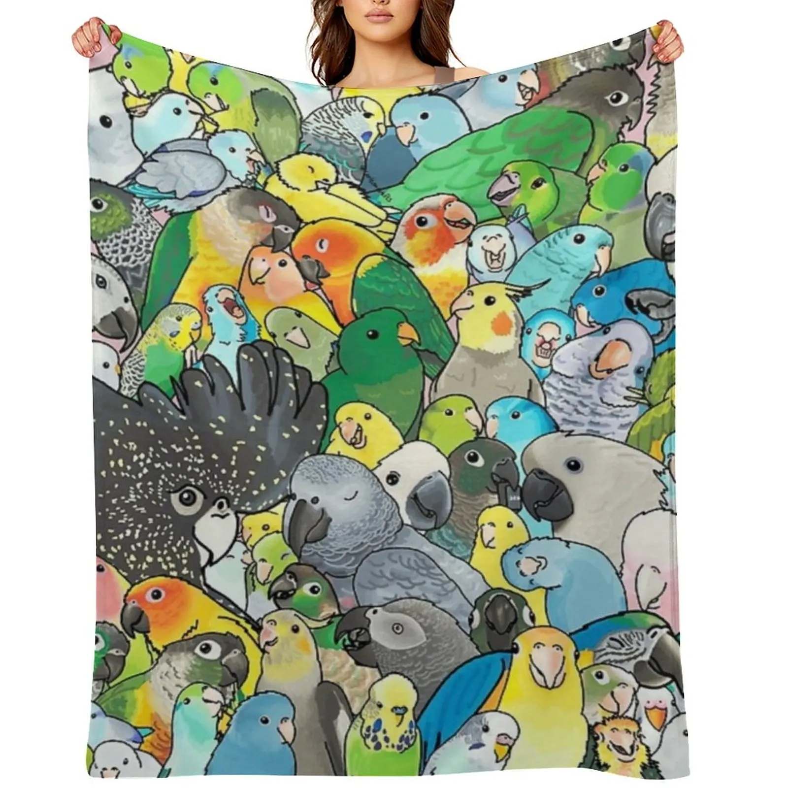 Parrot Party! Throw Blanket Fashion Sofas manga Bed covers christmas gifts Sofa Nap Blankets
