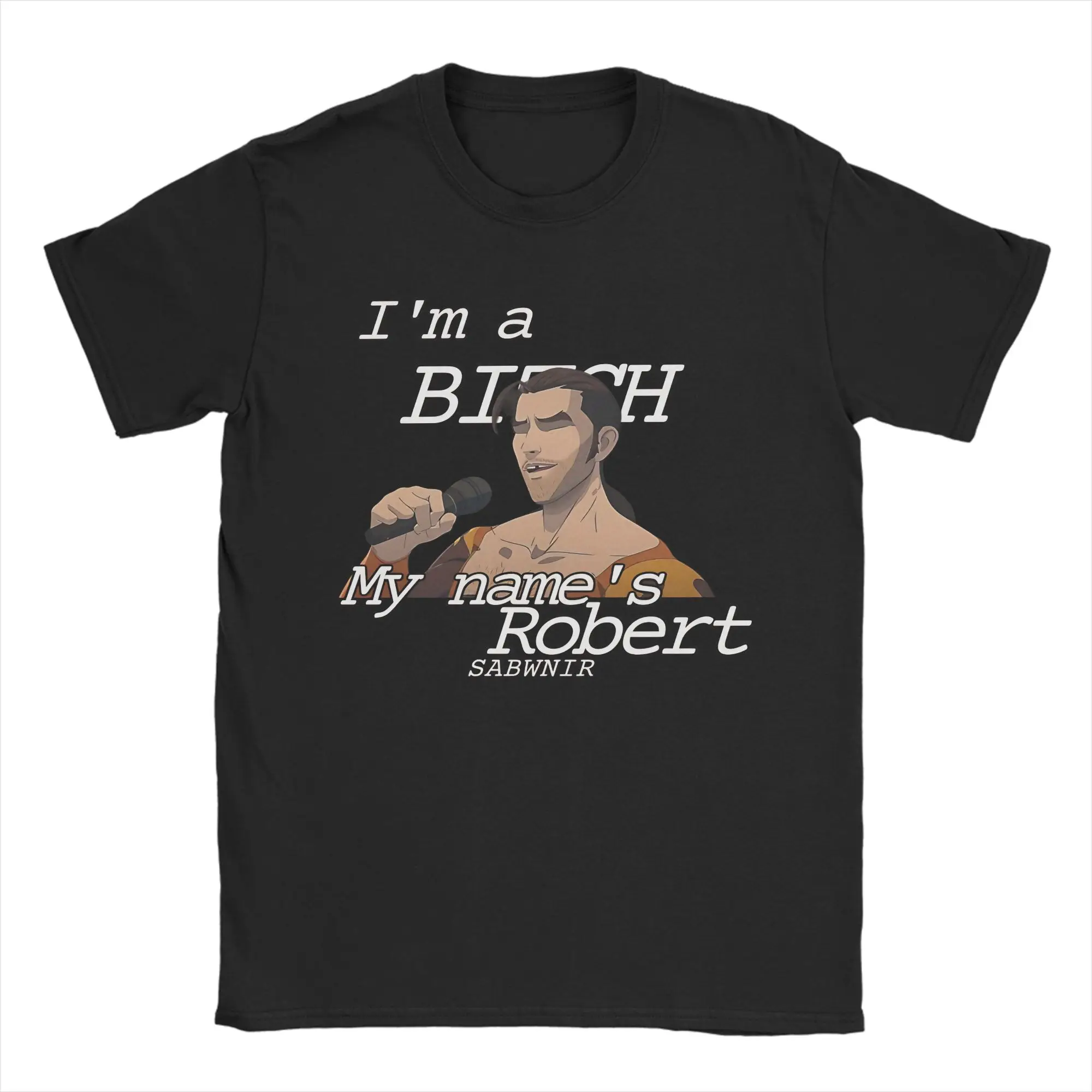 Flambae الغناء إرسال لعبة تي شيرت الصيف الرجال القطن الخالص طاقم الرقبة المعتاد تي شيرت قصيرة الأكمام Y2K الأساسية القمم