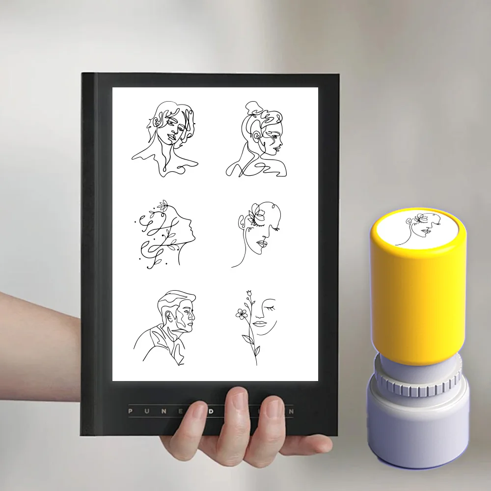 Abstract portrait seal artistic behavior utopian abstract line draft pattern black sketch sketch black mark