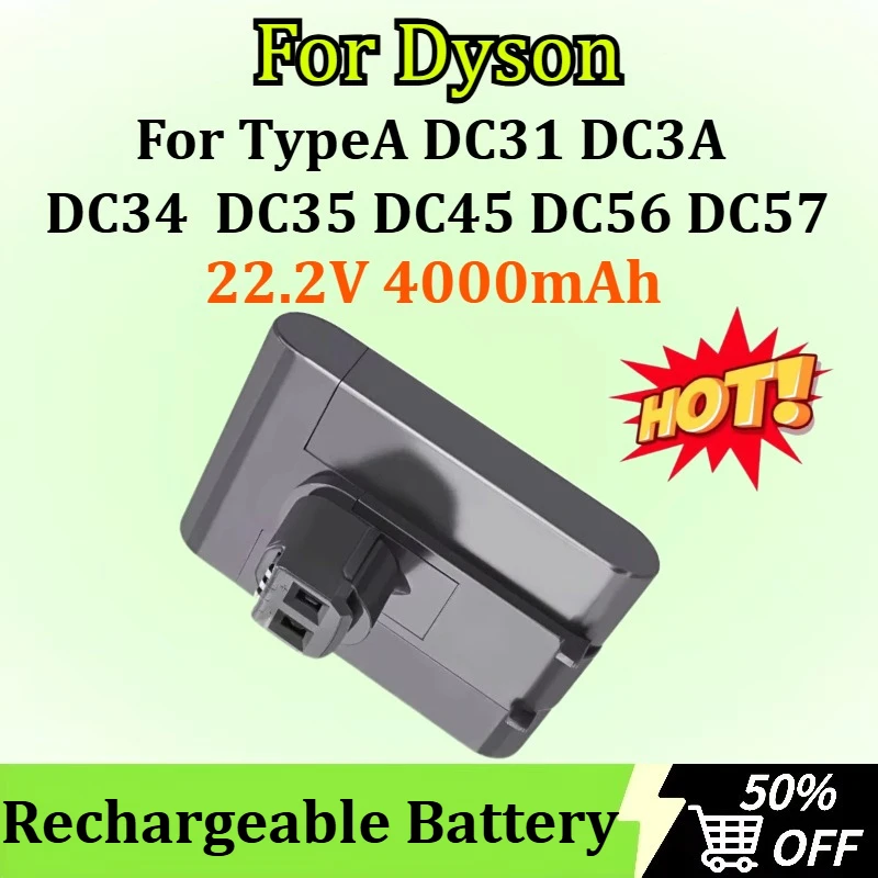 

22.2V 4000mAh Battery for Dyson TypeA DC31 DC3A DC34 DC35 DC45 DC56 DC57 Vacuum Clearner Animal