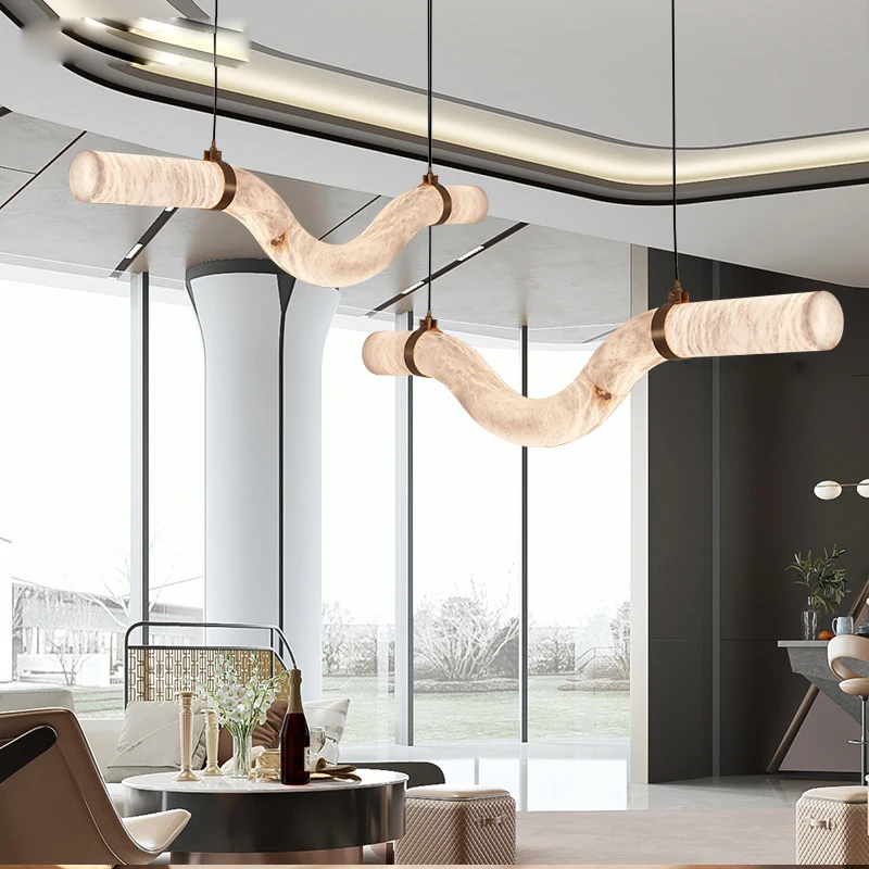New Trend Marble Collection Led Diy Hanging Lamps Chandelier Lighting Fixtures Lustre Suspension