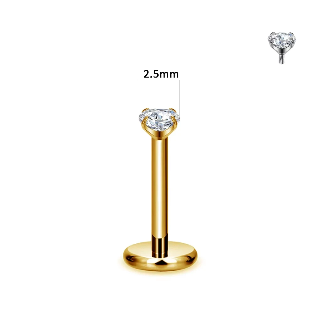 G23 Titanium Round Lab Piercing Nose Stud, Body Jewellery