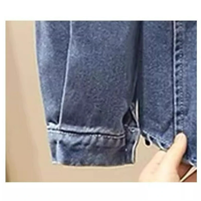 قميص دينم عصري مكون من قطعتين لربيع وخريف 2026 قميص دينم تنحيف الخصر للفتيات السمينات