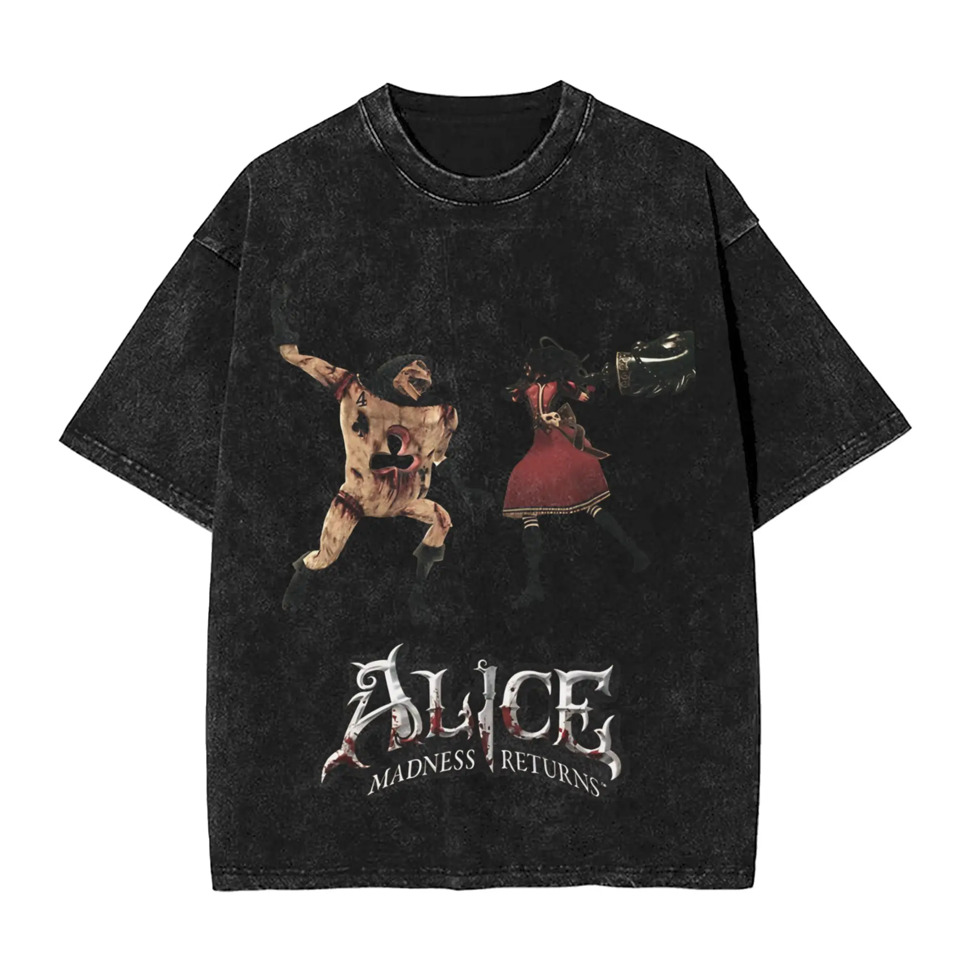 Alice Madness Returns T-Shirt for Men  Novelty Pure Cotton Tees Crewneck Short Sleeve T Shirt Gift Idea Tops