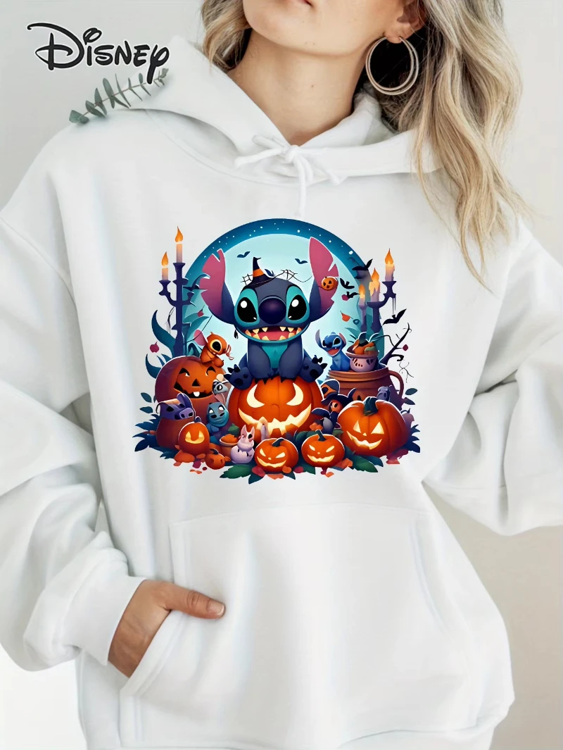 

Disney Stitch Halloween Theme Women Hoodie Autumn Winter Casual Unisex Pullover Sweatshirt Clothing Hoody Streetwear Oversized