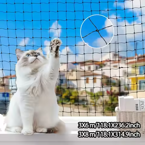 Balcony Netting for Pets Anti-Fall Mesh Cat Safety Fence for Patio Pet Guard Netting for Balcony Stairs Doorway Window Gate Deck
