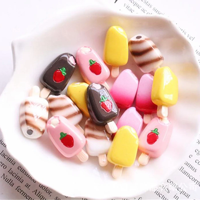5Pcs Dollhouse Miniature 1:12 1:6 Scale Ice-cream Kitchen Food Popsicle Pretend food Dollhouse Decor for Doll Kitchen Toys
