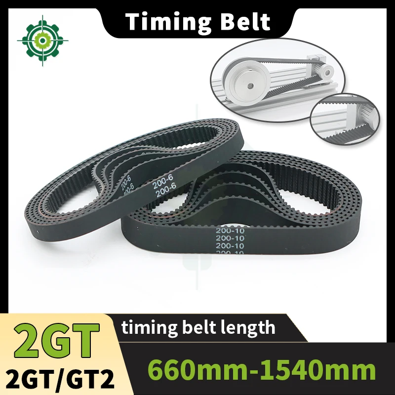 2GT Timing Belt Length 660mm-1540mm GT2 Belt Width 6mm 2GT Belt for 3D Printer Belt 15mm Rubber Loop Belt 10mm GT2 Timing Belt